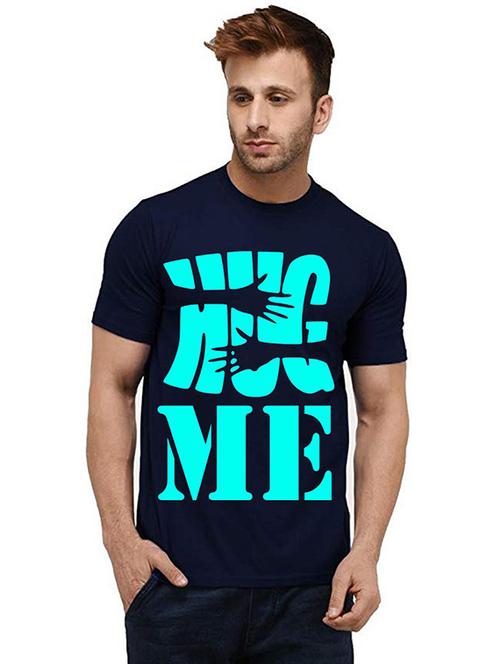 men round neck front print t-shirt - 20985825 - Very Small Image - 1