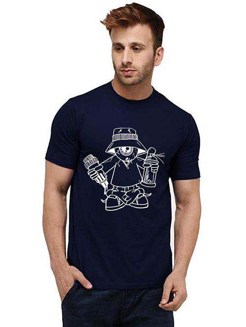 men round neck front printed t-shirt - 20985844 - Very Small Image - 1