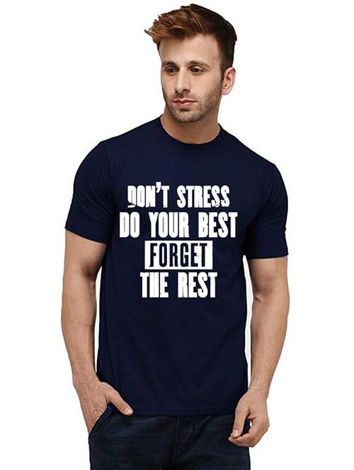 men round neck front print cotton t-shirt - 20985847 - Very Small Image - 1