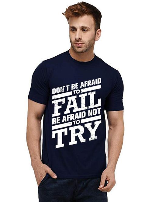 men round neck front print cotton t-shirt - 20985851 - Very Small Image - 1