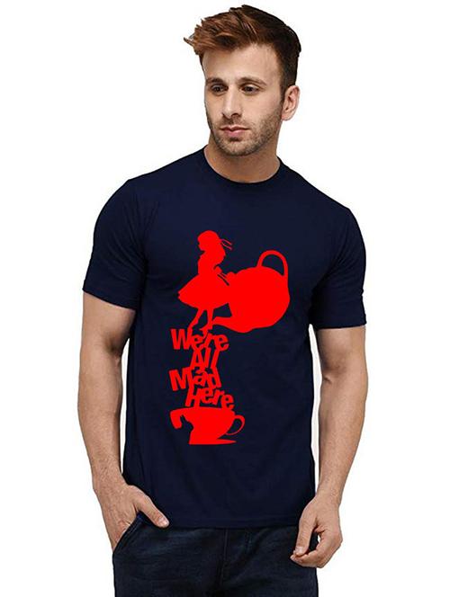 men round neck front print t-shirt - 20985870 - Very Small Image - 1