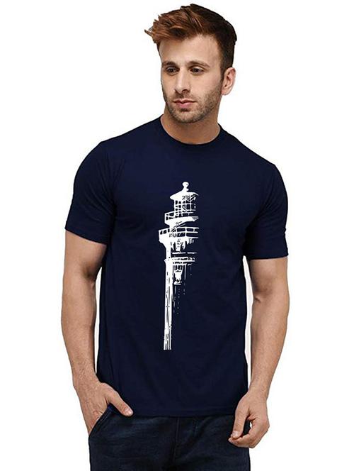 men's round neck front print t-shirt - 20985876 - Very Small Image - 1