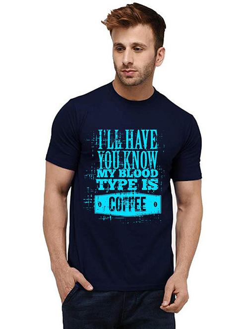 men round neck front print t-shirt - 20985885 - Very Small Image - 1