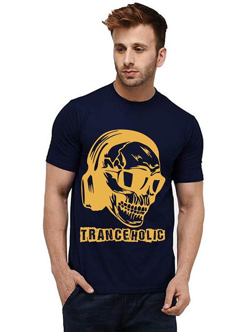 men round neck front print t-shirt - 20985891 - Very Small Image - 1