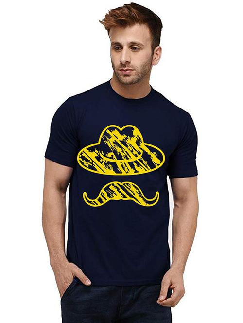 men round neck front print t-shirt - 20985893 - Very Small Image - 1
