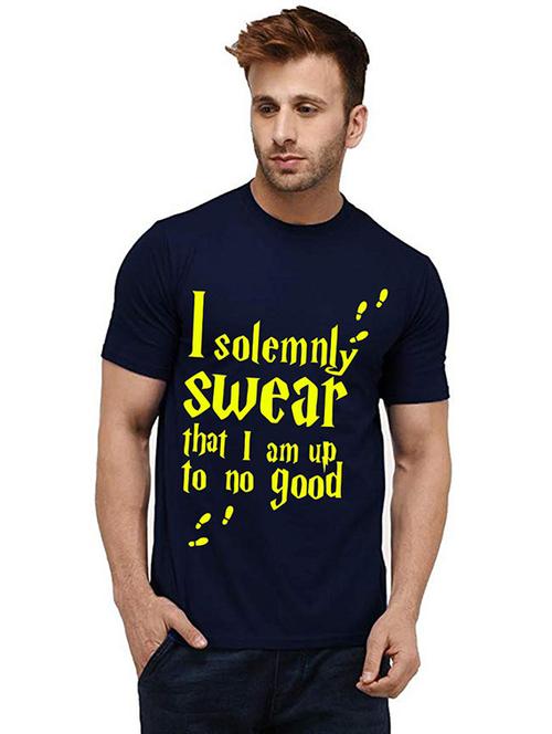 men front print round neck t-shirts - 20985895 - Very Small Image - 1