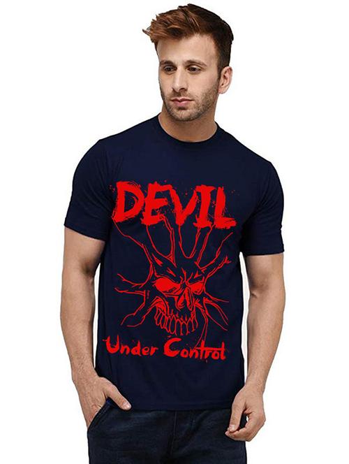 men round neck front print t-shirt - 20985898 - Very Small Image - 1