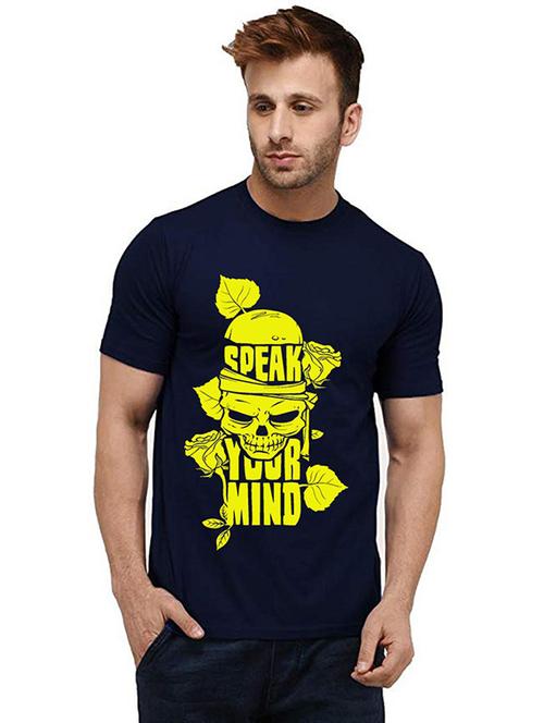 men front print round neck t-shirt - 20985908 - Very Small Image - 1