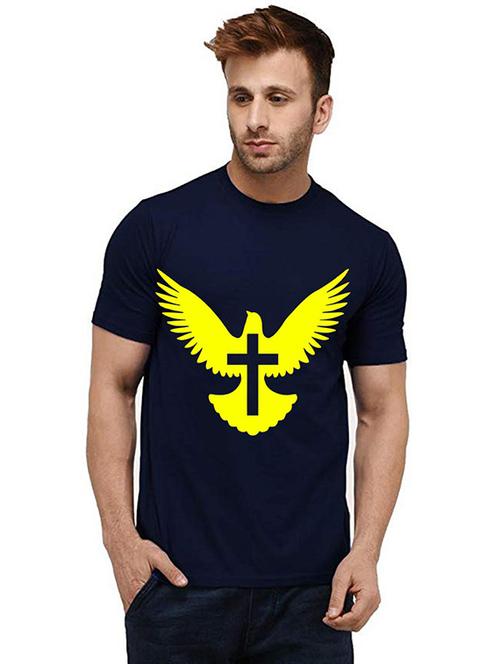 men round neck front print t-shirt - 20985950 - Very Small Image - 1