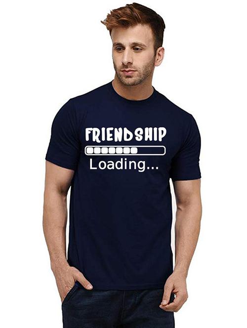 men round neck front print t-shirt - 20985963 - Very Small Image - 1