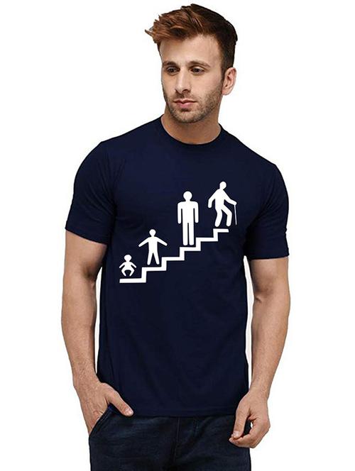 men round neck front print t-shirt - 20985968 - Very Small Image - 1