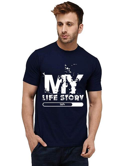 men's round neck front print t-shirt - 20985987 - Very Small Image - 1