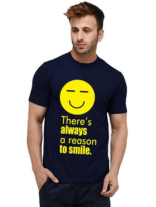 men round neck front print t-shirt - 20985998 - Very Small Image - 1