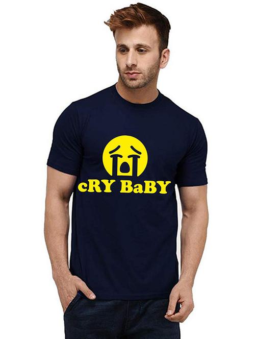 men round neck front print t-shirt - 20986000 - Very Small Image - 1