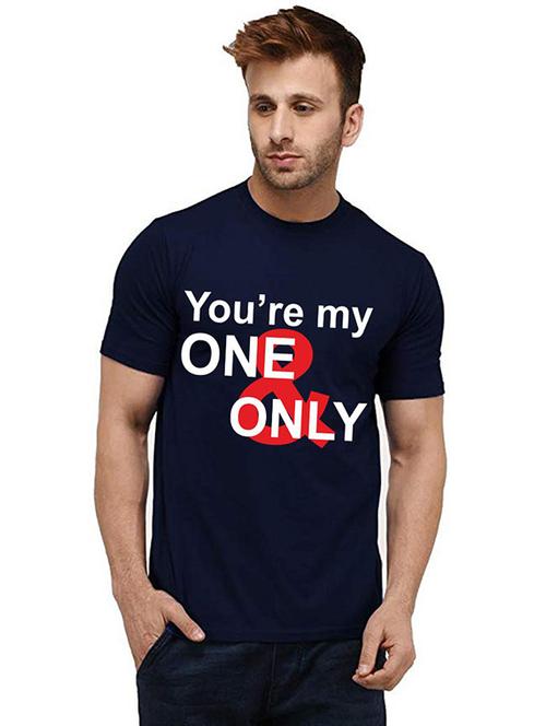 men round neck front print t-shirt - 20986011 - Very Small Image - 1