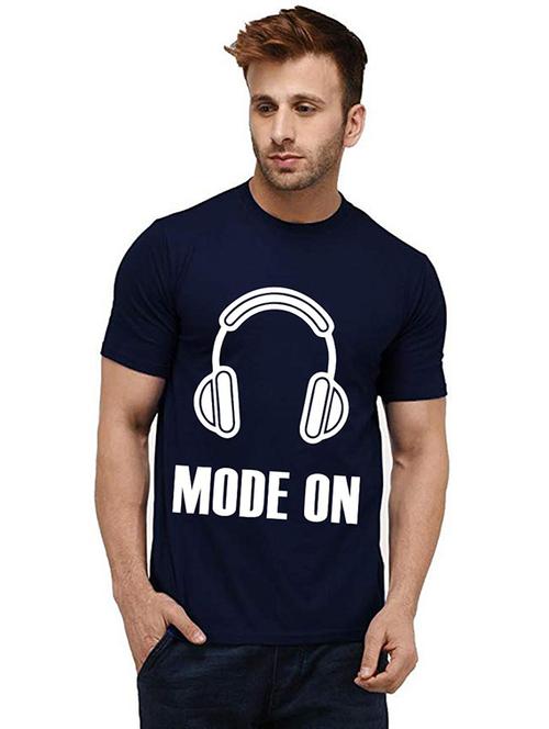 men round neck front print t-shirt - 20986029 - Very Small Image - 1