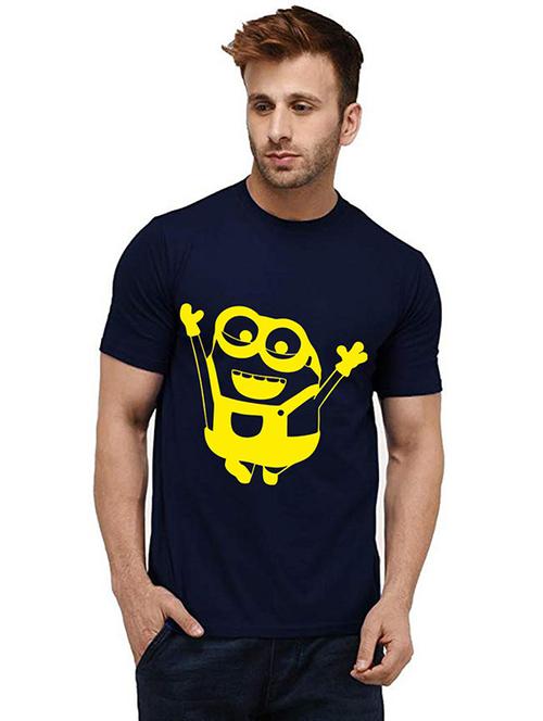 men round neck front print t-shirts - 20986031 - Very Small Image - 1