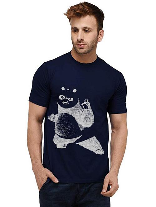 men round neck front print t-shirt - 20986034 - Very Small Image - 1