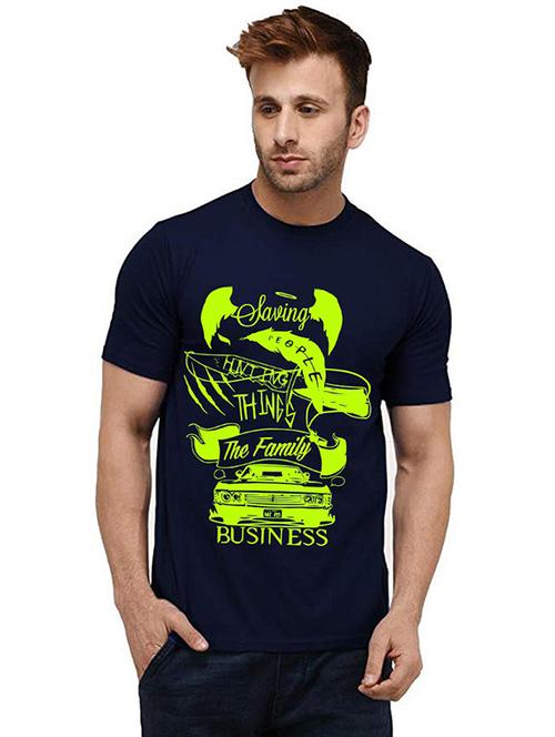 men round neck front print t-shirt - 20986065 - Very Small Image - 1