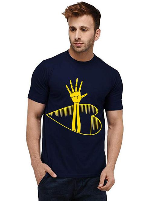 men round neck front print t-shirt - 20986073 - Very Small Image - 1