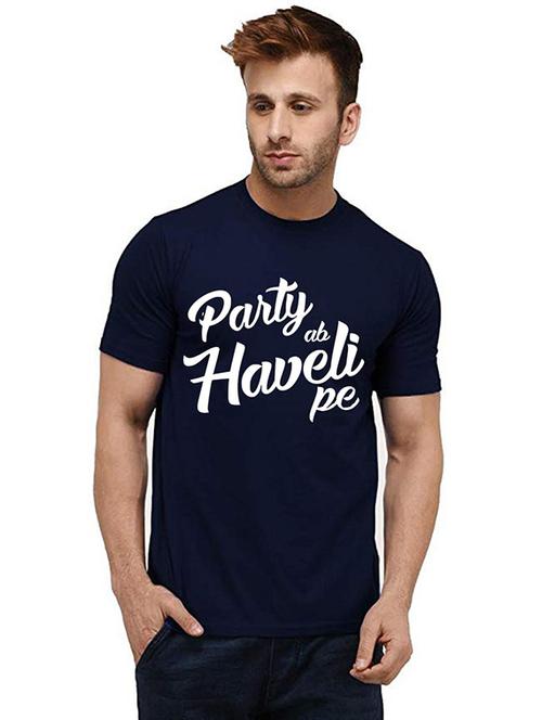 men front print round neck t-shirt - 20986085 - Very Small Image - 1