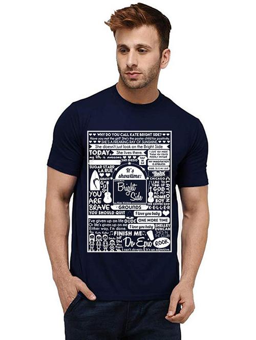 men round neck front printed t-shirt - 20986089 - Very Small Image - 1