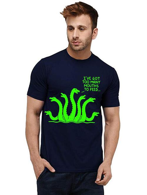 men front print round neck t-shirts - 20986104 - Very Small Image - 1