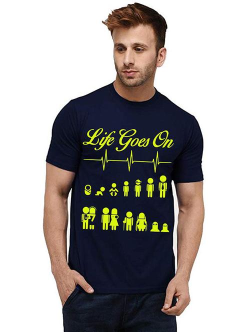 men's round neck front print t-shirt - 20986111 - Very Small Image - 1