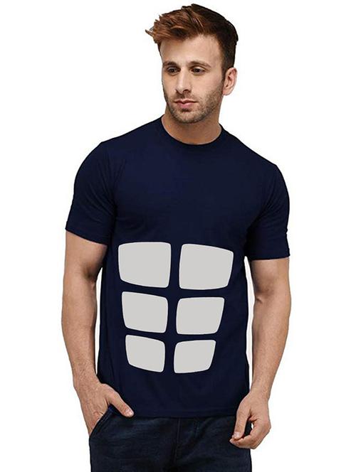 men round neck front print t-shirt - 20986112 - Very Small Image - 1
