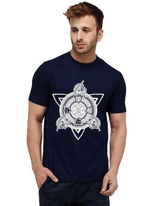 men round neck front printed t-shirt - 20986124 - Very Small Image - 1