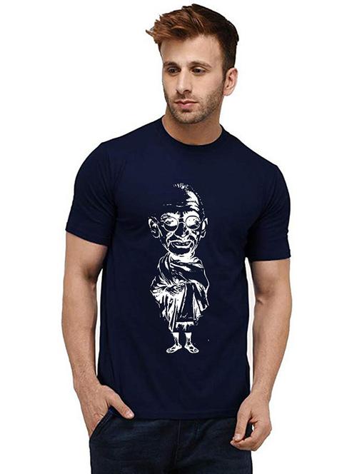 men front print round neck t-shirts - 20986128 - Very Small Image - 1