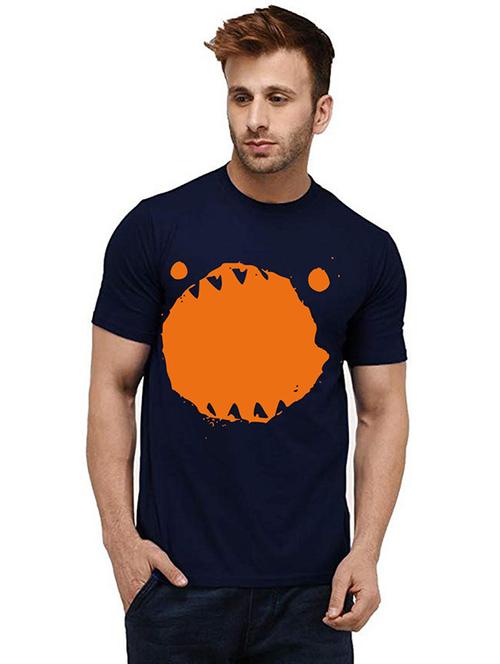 men round neck front print t-shirt - 20986141 - Very Small Image - 1