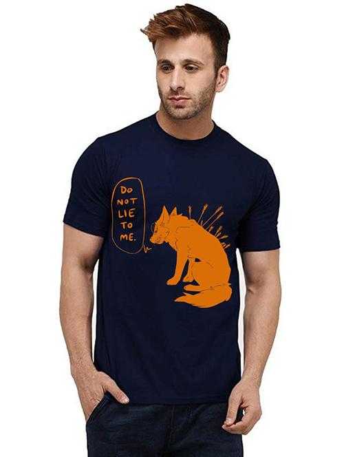 men round neck front printed t-shirt - 20986142 - Very Small Image - 1