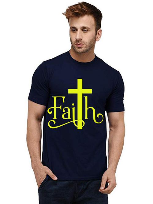 men round neck front print t-shirt - 20986147 - Very Small Image - 1