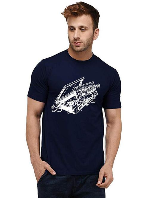 men round neck front print t-shirt - 20986163 - Very Small Image - 1