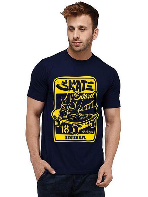 men round neck front print t-shirt - 20986165 - Very Small Image - 1