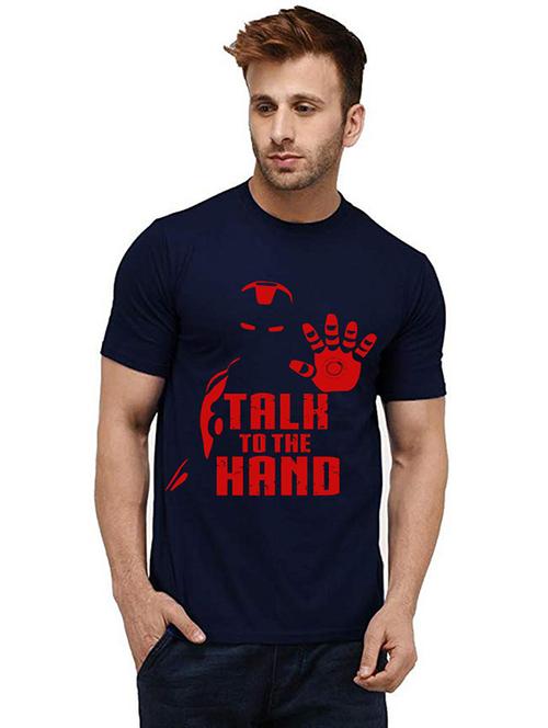 men round neck front print cotton t-shirt - 20986173 - Very Small Image - 1