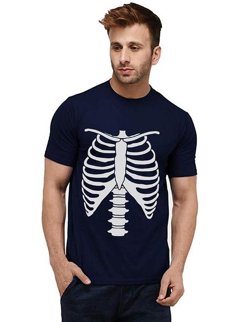 men round neck front print t-shirt - 20986176 - Very Small Image - 1