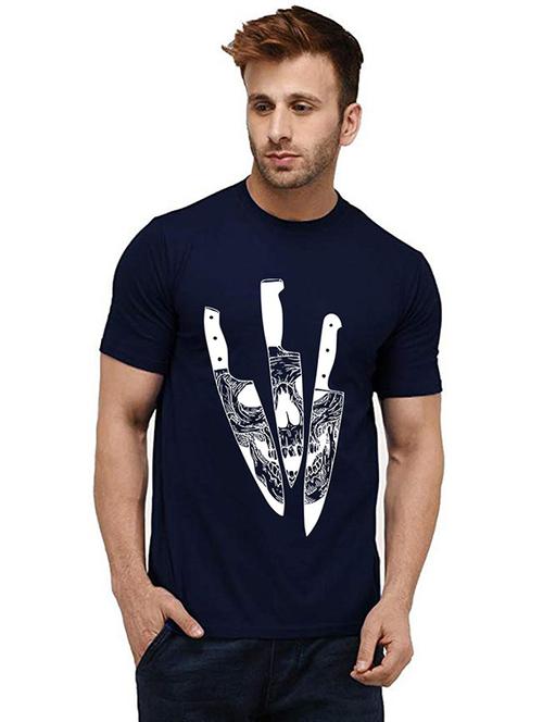 men round neck front print t-shirt - 20986198 - Very Small Image - 1