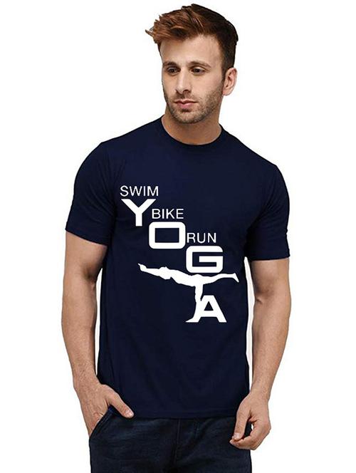 men round neck front print t-shirt - 20986201 - Very Small Image - 1