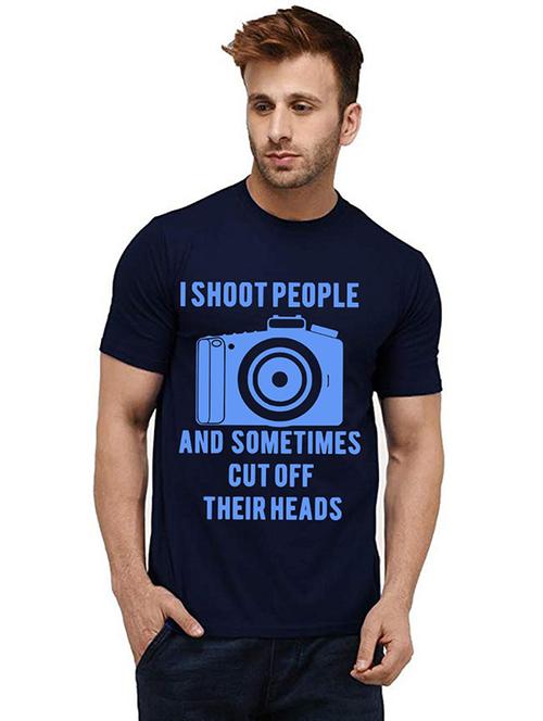 men round neck front print t-shirt - 20986243 - Very Small Image - 1