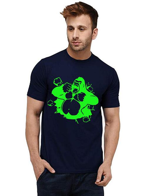 men front print round neck t-shirts - 20986274 - Very Small Image - 1