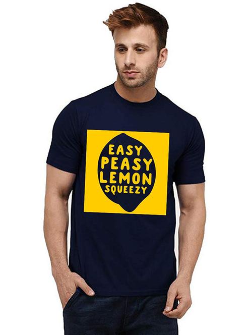 men round neck front print t-shirt - 20986276 - Very Small Image - 1