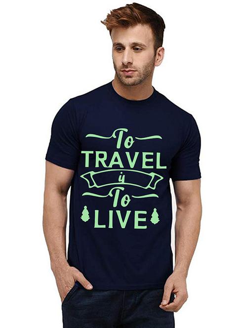 men round neck front print t-shirt - 20986278 - Very Small Image - 1
