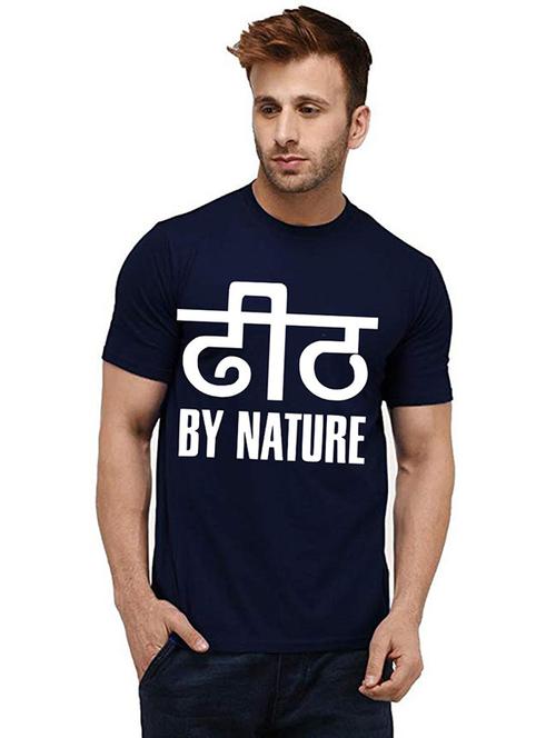 men round neck front print t-shirt - 20986284 - Very Small Image - 1