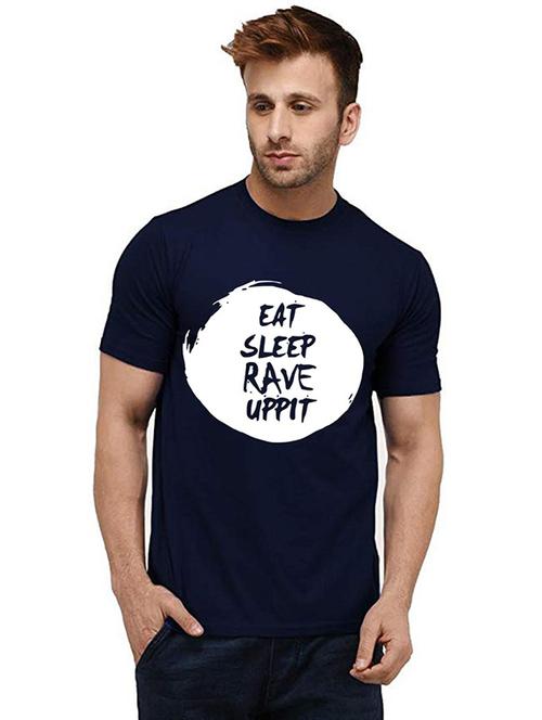 men round neck front printed t-shirt - 20986285 - Very Small Image - 1