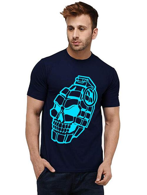 men's round neck front print t-shirt - 20986293 - Very Small Image - 1