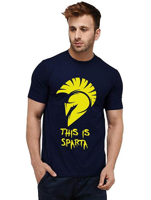 men round neck front print t-shirt - 20986302 - Very Small Image - 1