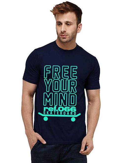 men round neck front print t-shirt - 20986312 - Very Small Image - 1