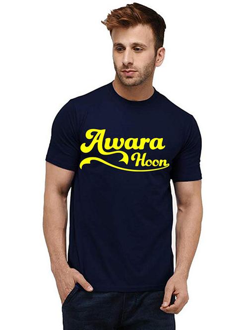 men's round neck front print t-shirt - 20986316 - Very Small Image - 1